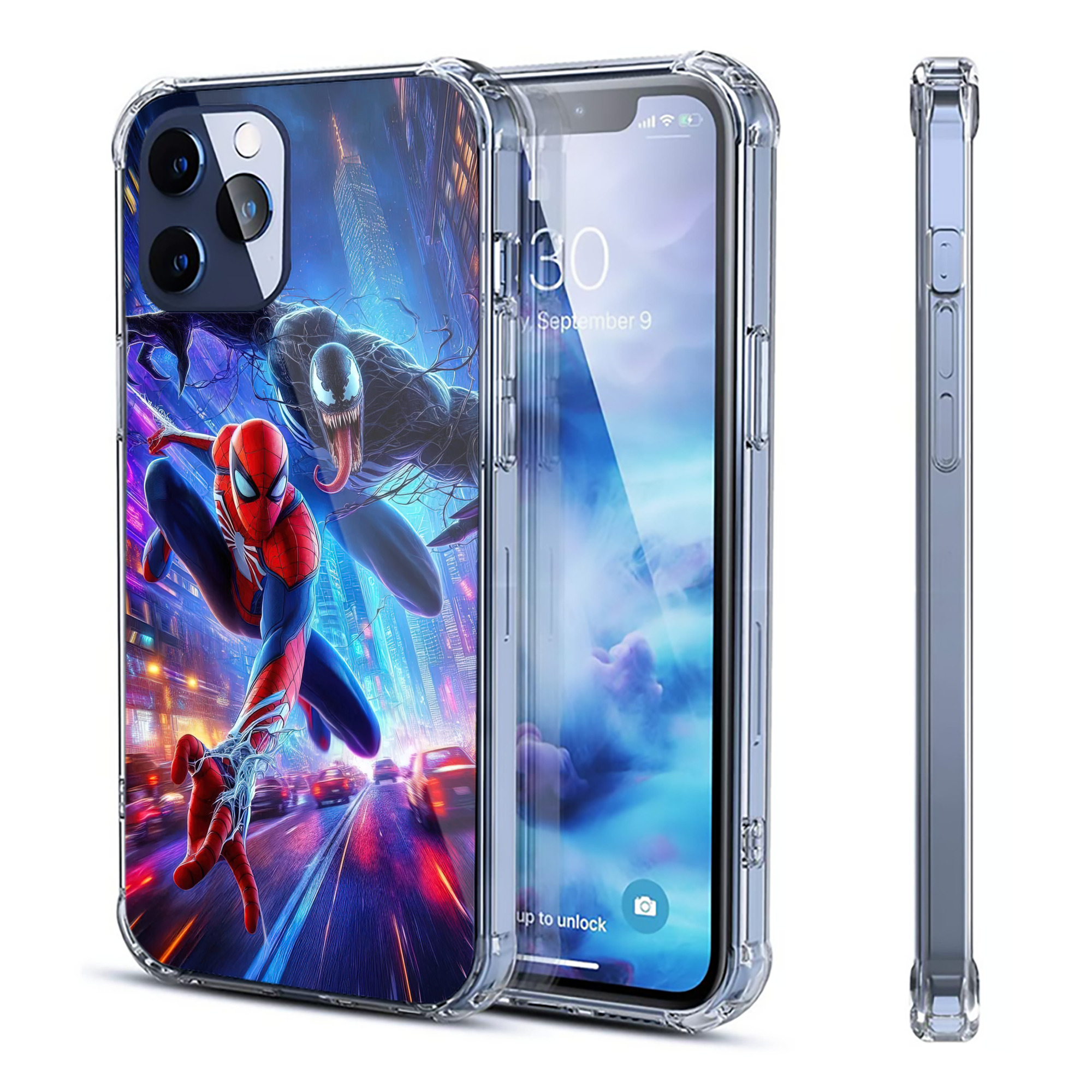 （画像用） Spider Man スパイダーマン 【iPhone 12シリーズ対応】透明スマホケース（クリアソフトケース）